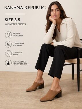 Banana Republic Western Suede Mules/size 8.5